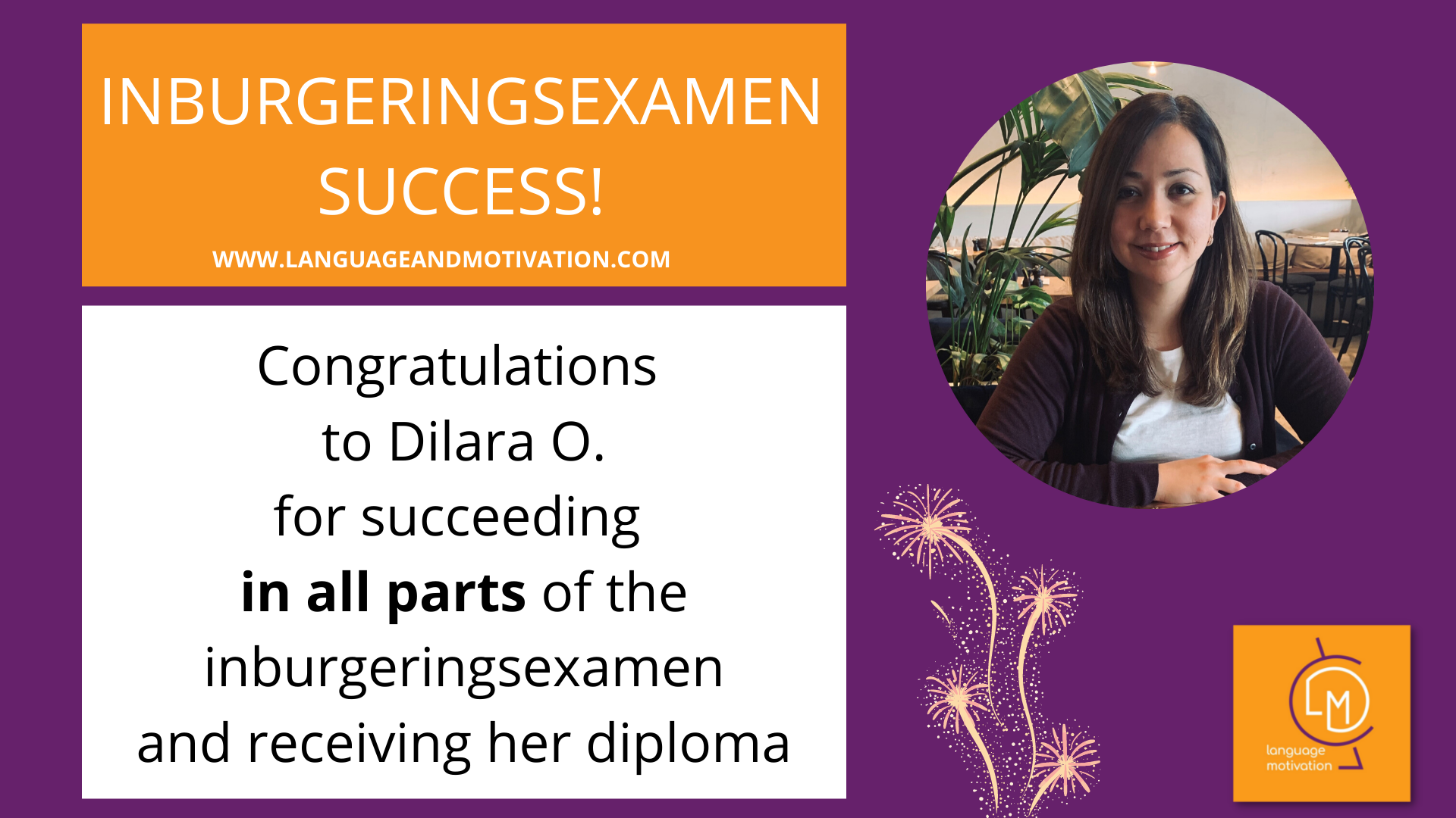 Congratulations to Dilara N. for receiving her #inburgeringsdiploma